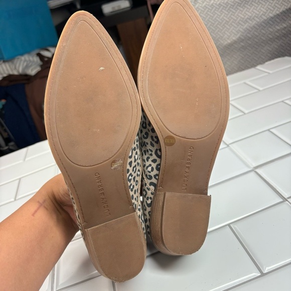 Lucky Brand Womens Erreka Lace-Up Leather Oxford Titanium Romo Leopard Size 8M - Picture 9 of 12